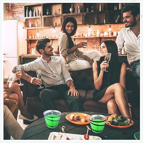 Vista 77 de Gejoy Vasos de plástico con borde de 9 onzas, vasos desechables para beber vino, vasos transparentes y elegantes de Halloween para suministros