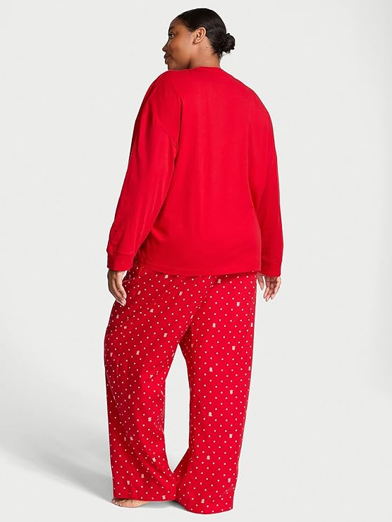 Victoria's Secret フランネルパジャマ XS 新品 Amazon | Victoria's Secret フランネルパジャマセット、長袖ボタン