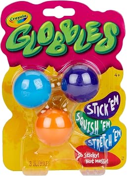 Crayola Squeezable Stress Relief Toys, Sticky Ball, Assorted Colors, 3-Pack, 747291 Genuine Item