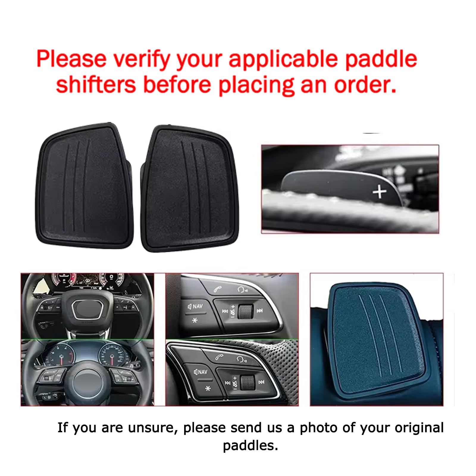 ontto ABS per volante auto, palette del cambio, estensione leva del cambio compatibile con Audi 2017-2019 S3 S5 SQ2 SQ5 A3 8V A4 A5 Q2 Q3 Q5 Q7 Paddleshift copertura estensione accessori-Rosso