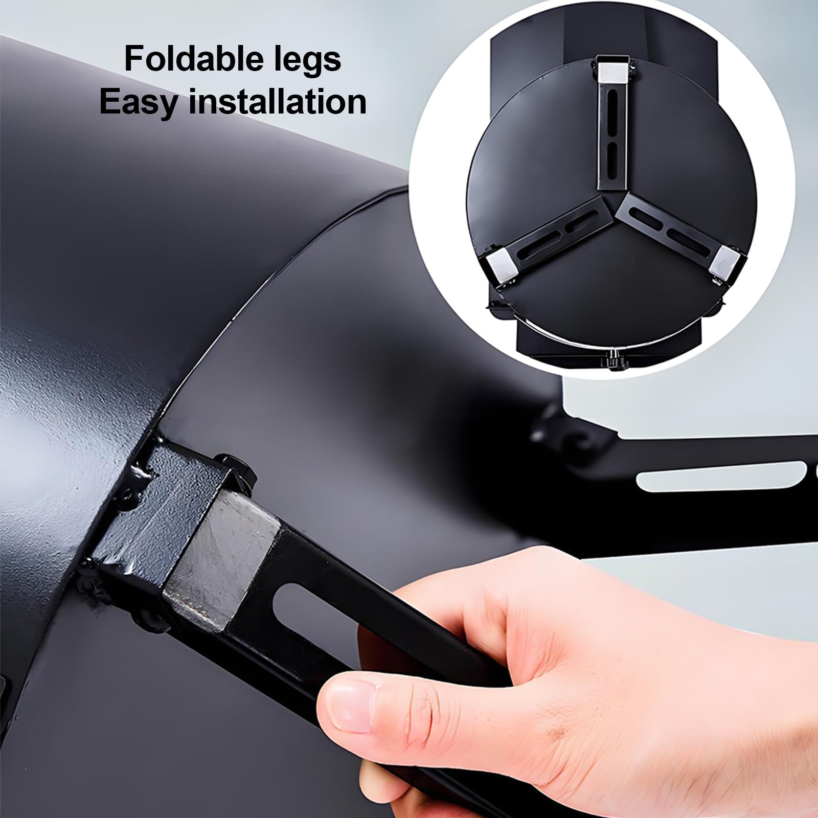 Stufa a Legna Portatile In Acciaio con Gambe Triangolari Pieghevoli, Stufa a Legna In Ghisa Doppio Uso per Riscaldamento Interno, Cucina Esterna e Campeggio(43cm)