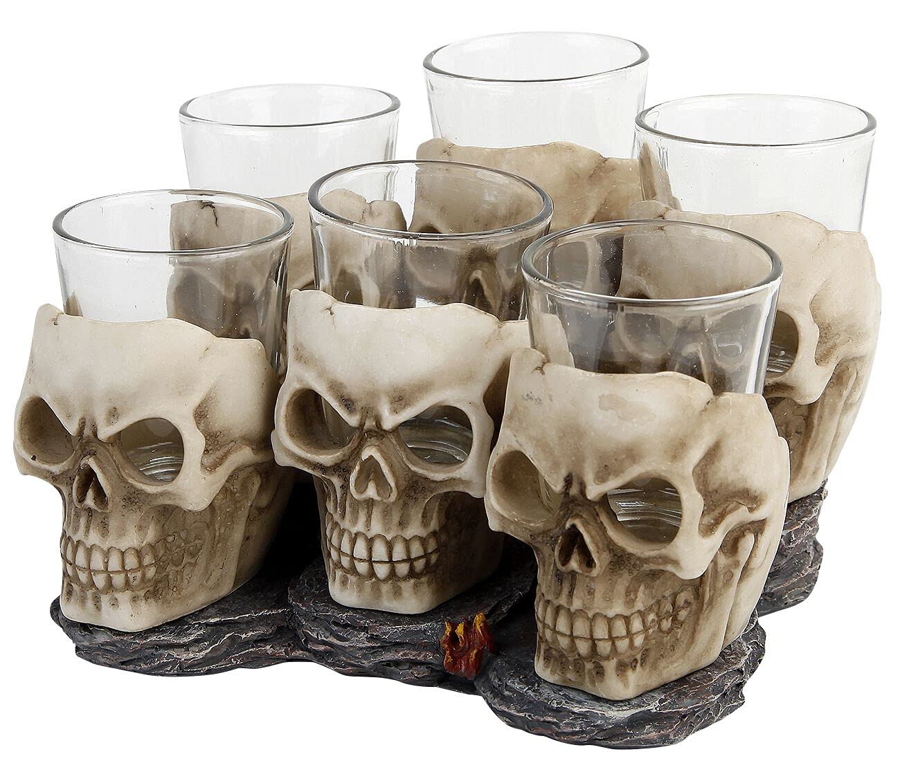 Nemesis Now Six Shooter Skulls (Set of Six) Shot Glasses 14cm Ivory