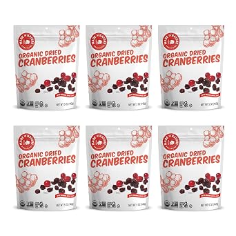 Made In Nature Organic Dried Cranberries, Vegan, Non GMO, 5 Ounces Pack Of 6