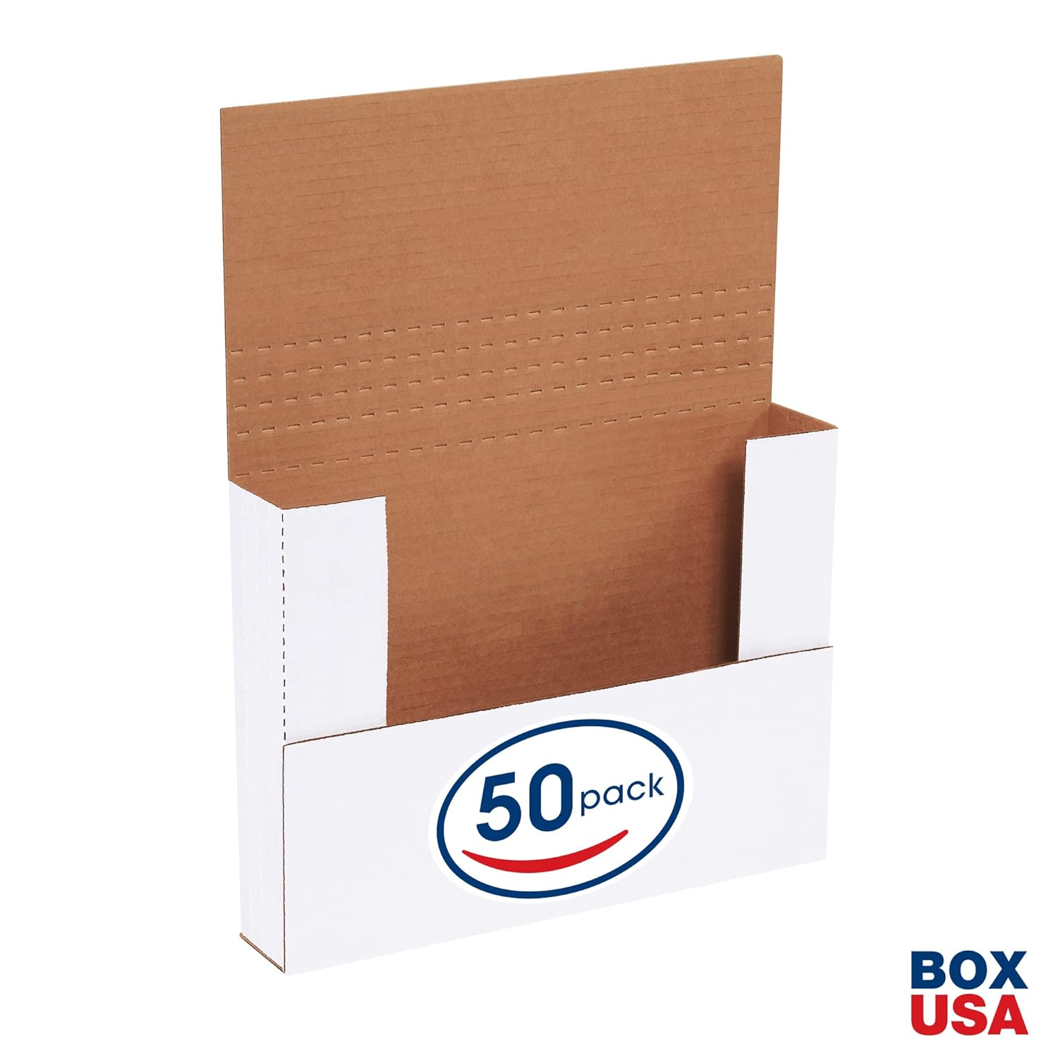 Box USA BM1291 12 1/8"L x 9 1/8"W x 1"H, White (Pack of 50)