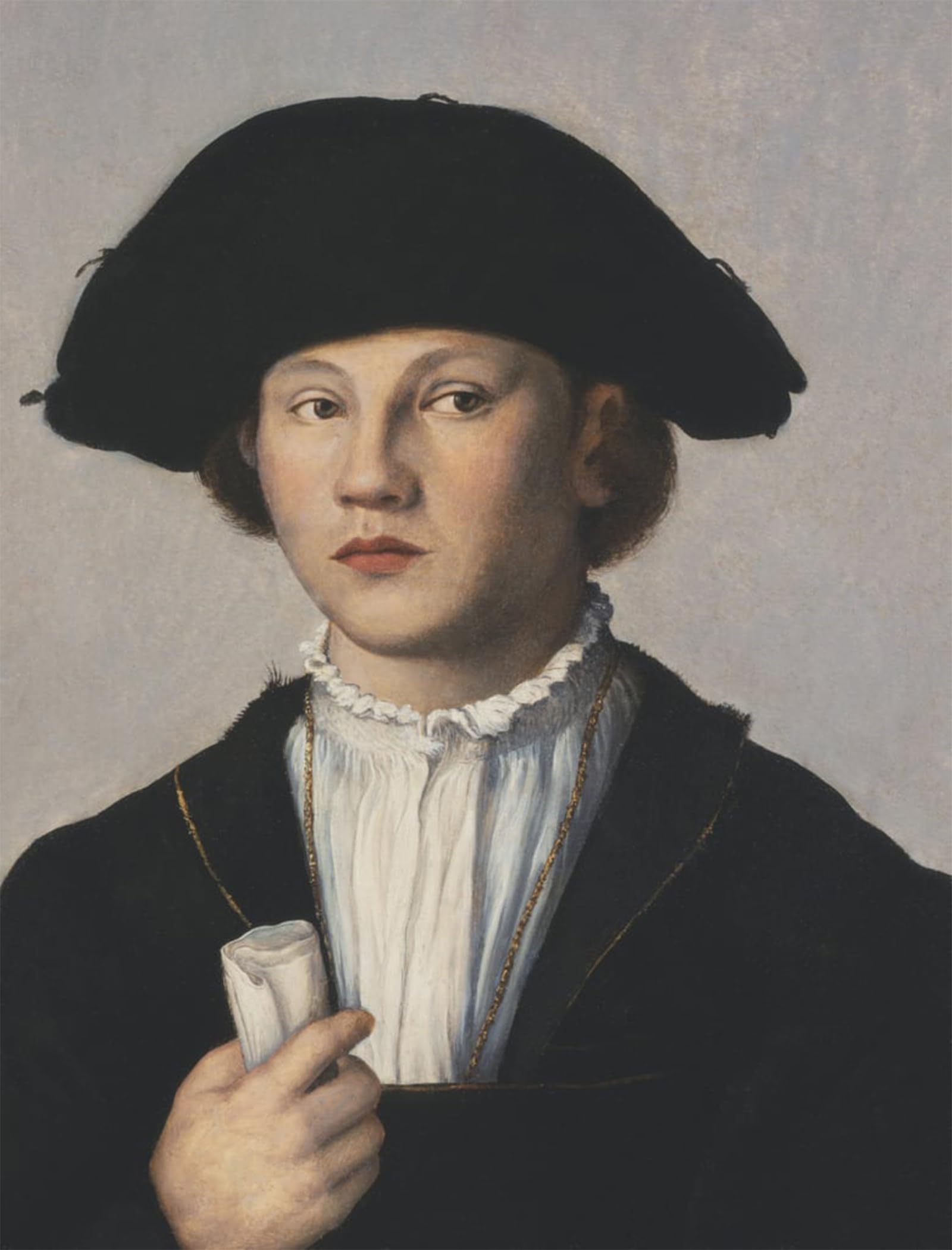 RZHRHJES Famous Painting Poster Art Canvas Print Retro Picture Portrait of a Young Man by Jan Van Scorel Poster Wall Art for Home Decor 60x90cm