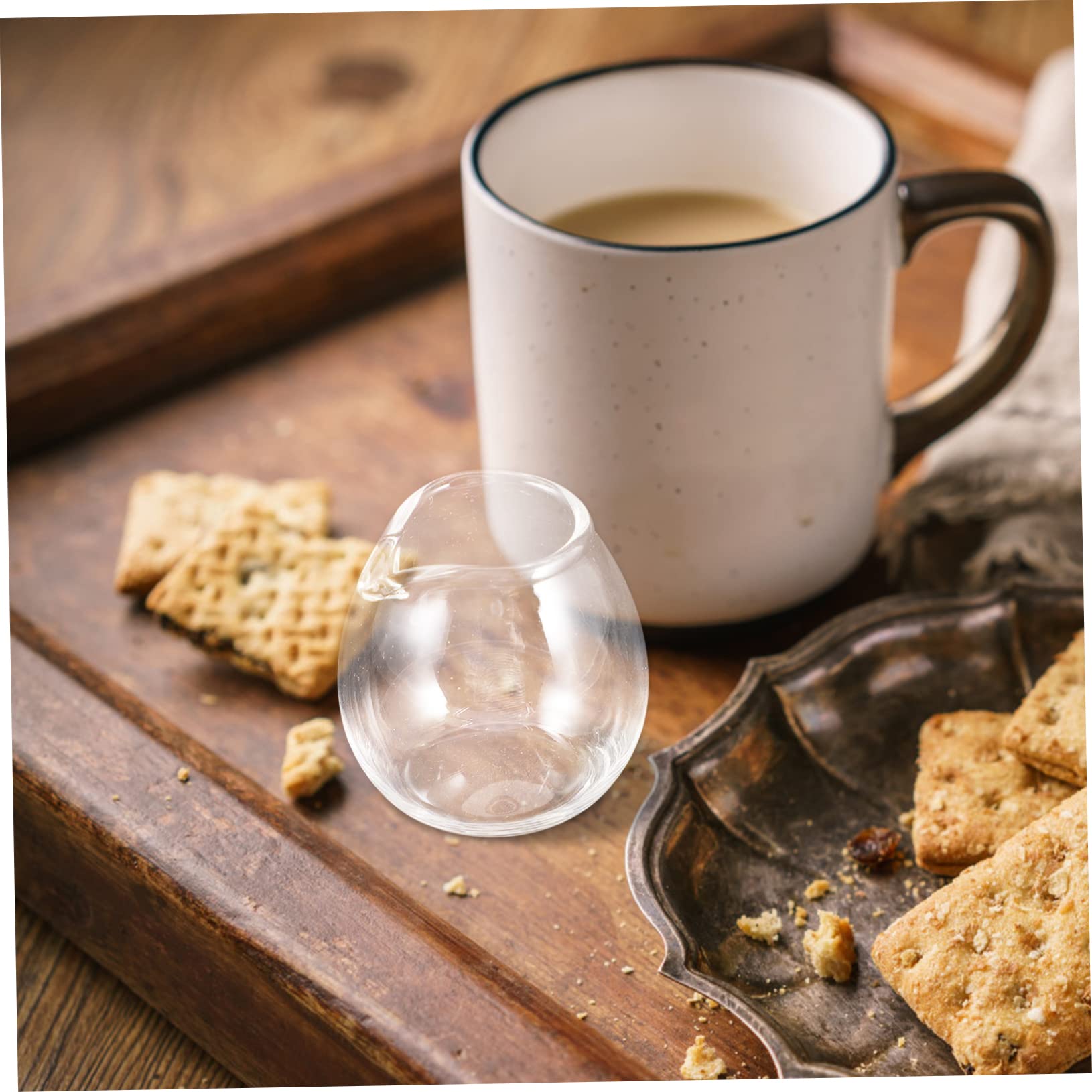 OSALADI 4pcs Mini Clear Glass Coffee Pitcher Japanese Style Pitcher with Spout for Sauce Honey and Seasonings for Home Coffee Bars and Restaurants