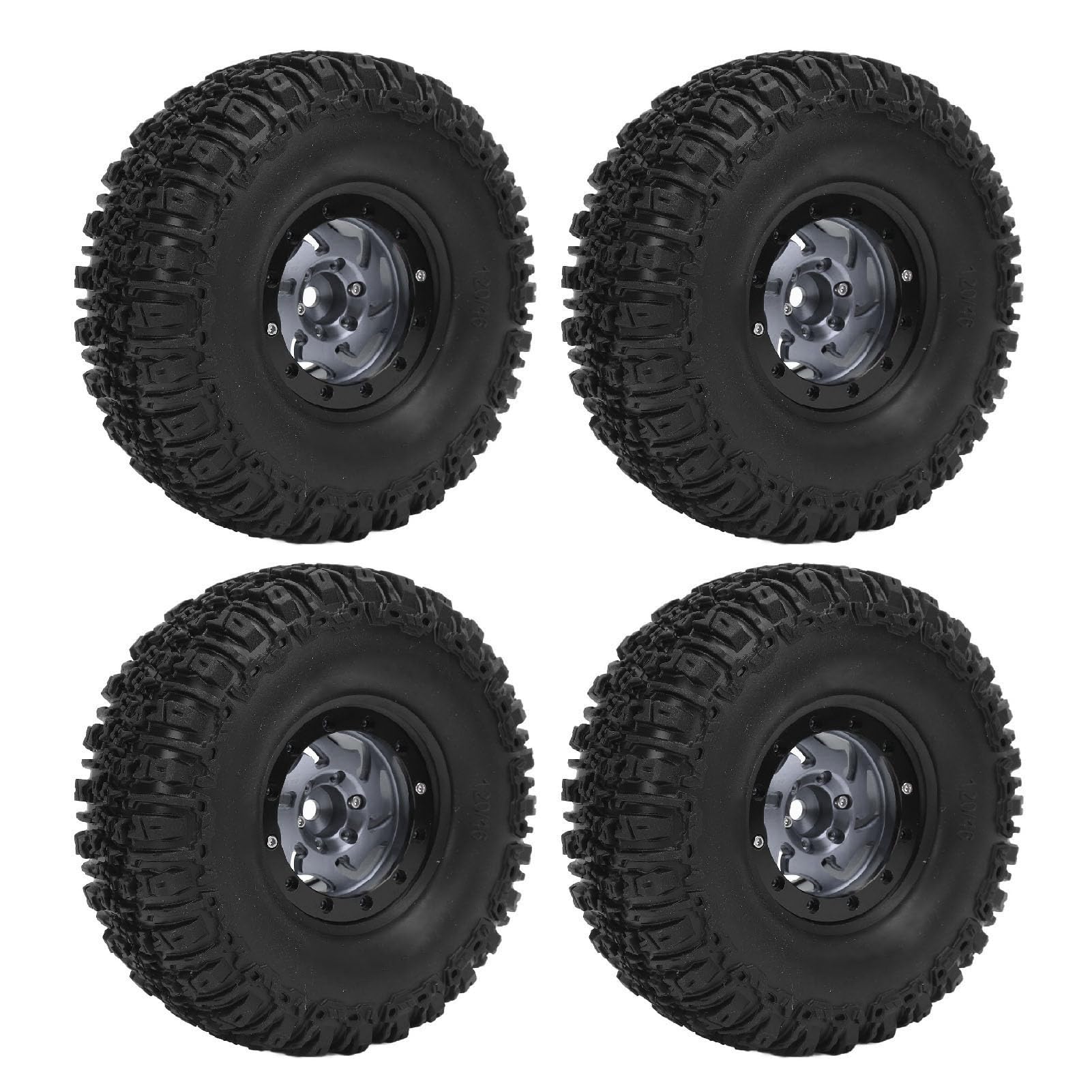 Gąsienica RC Stylowy Zestaw Piast kół ze Stopu Aluminium do Samochodu RC 4 szt. Zestaw Opon 120x46mm dla Entuzjastów (Kolor Ti)