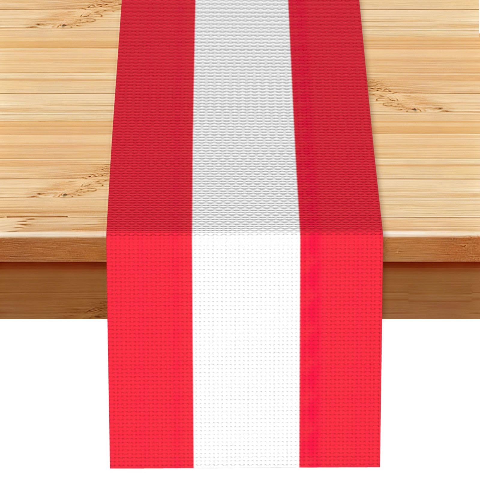 Austrian flag Printed Dining Table Runner 13x72 Inch, Non-Fading Decor for Kitchen Dresser Fireplace Mantel