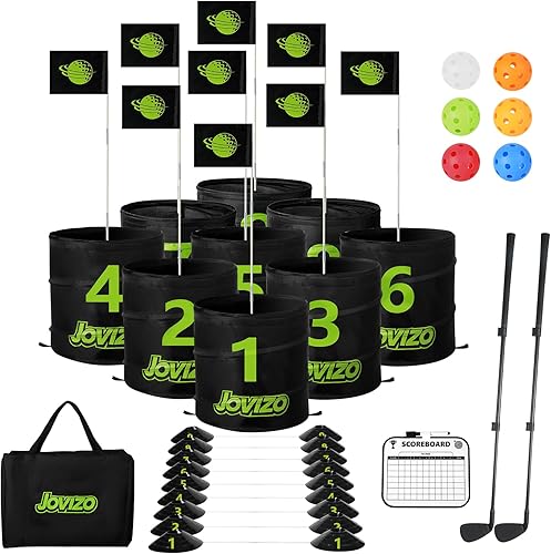 Miniatura 2 de Juego de astillado de golf con 2 palos retráctiles y 9 agujeros, juego de golf portátil para adultos, niños y niños pequeños, juego de golf para