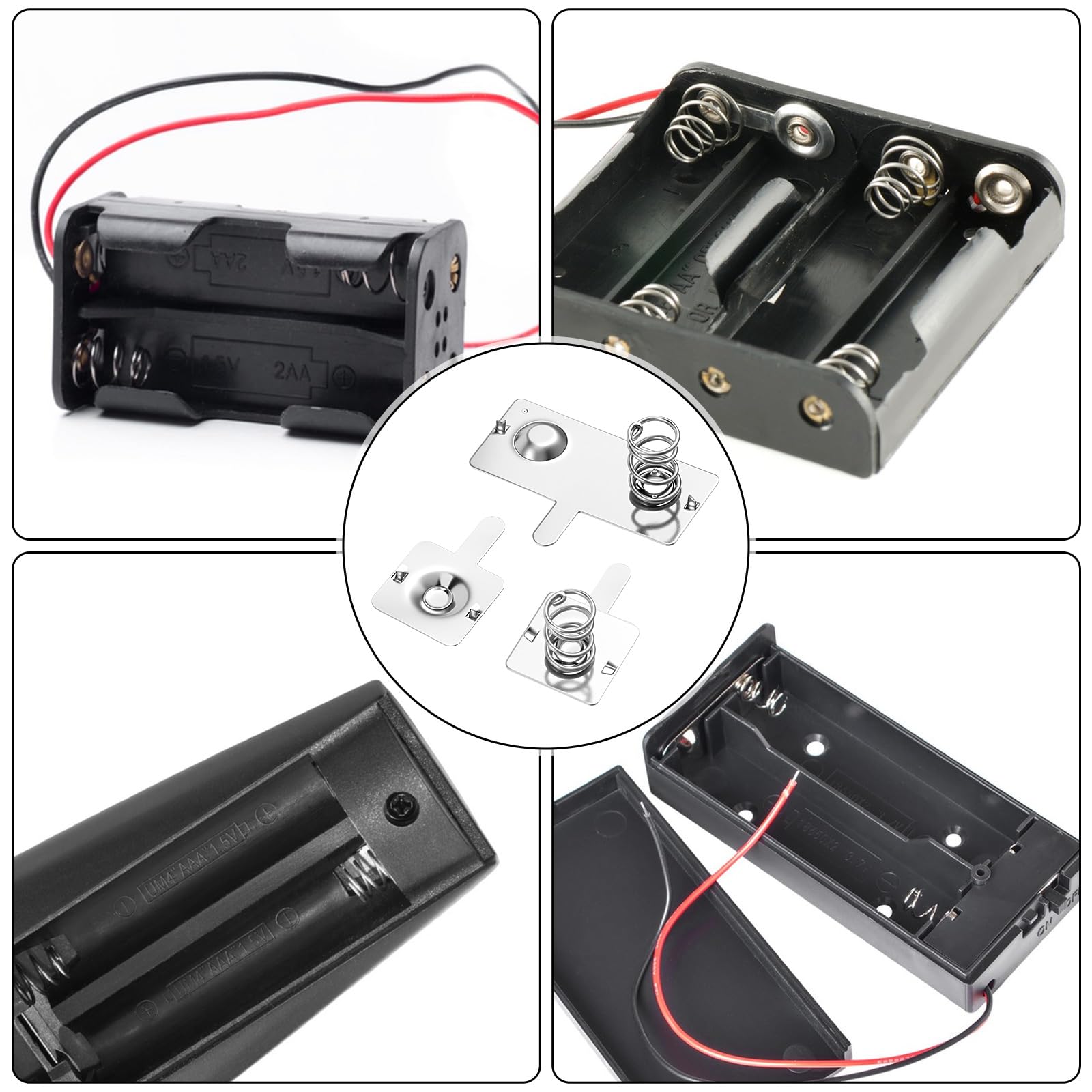 TIESOME 24 zestawy baterii AAA AA, styki sprężynowe, żelazne ujemne płytki kontaktowe do zdalnego sterowania, ładowarek, elektroniki, 12 x 18,6 mm i 27 x 18,5 mm