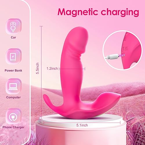 Miniatura 6 de Vibradores de punto G portátil, juguetes sexuales para adultos para mujeres u hombres, mini vibrador de control remoto con aplicación con 10 modos