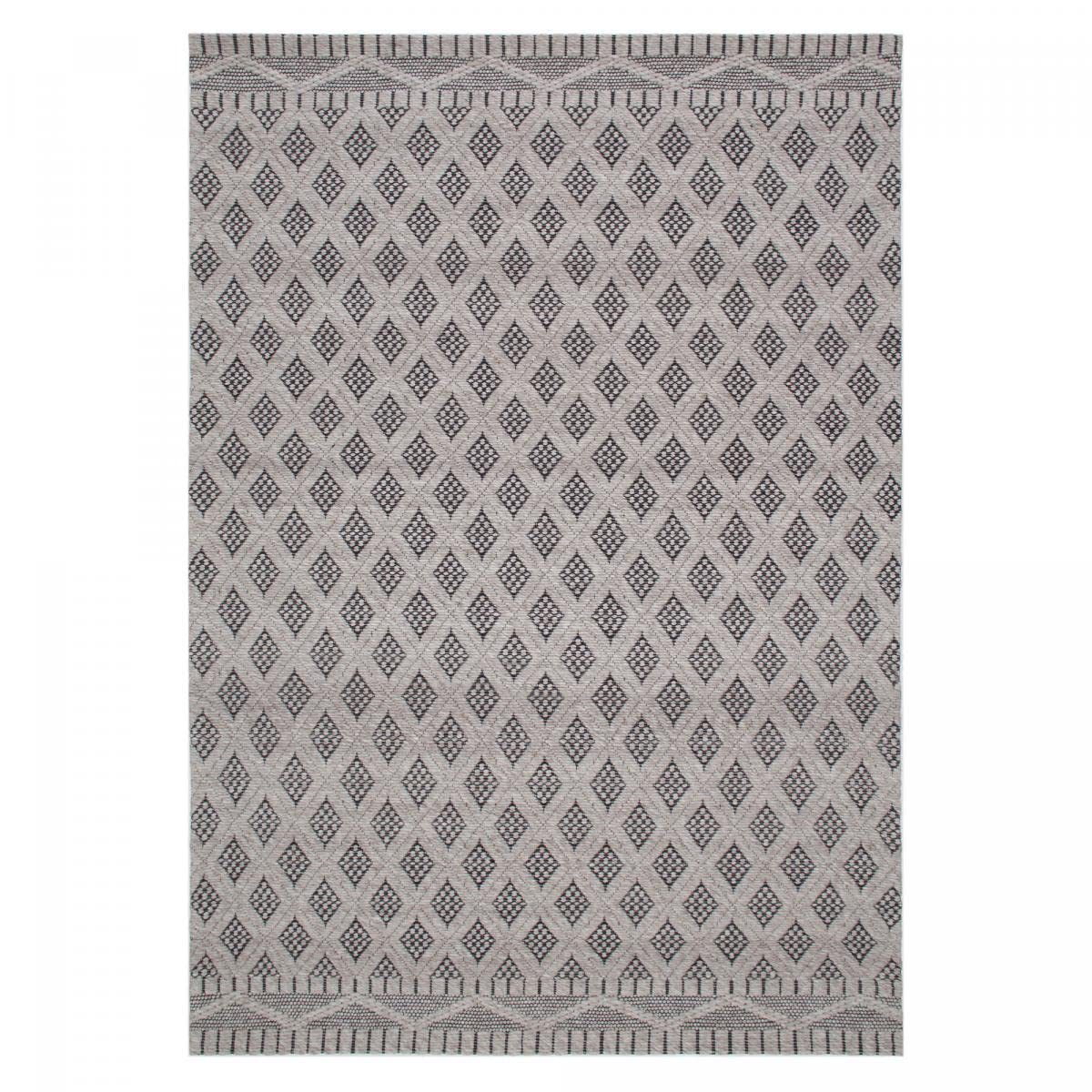 IMPALO Tapis Kilim, 200 X 290 Cm, Motif Géométrique, Crème, Noir, Tissé À La Main en Inde, Style Graphique pour Grand Salon, 8207