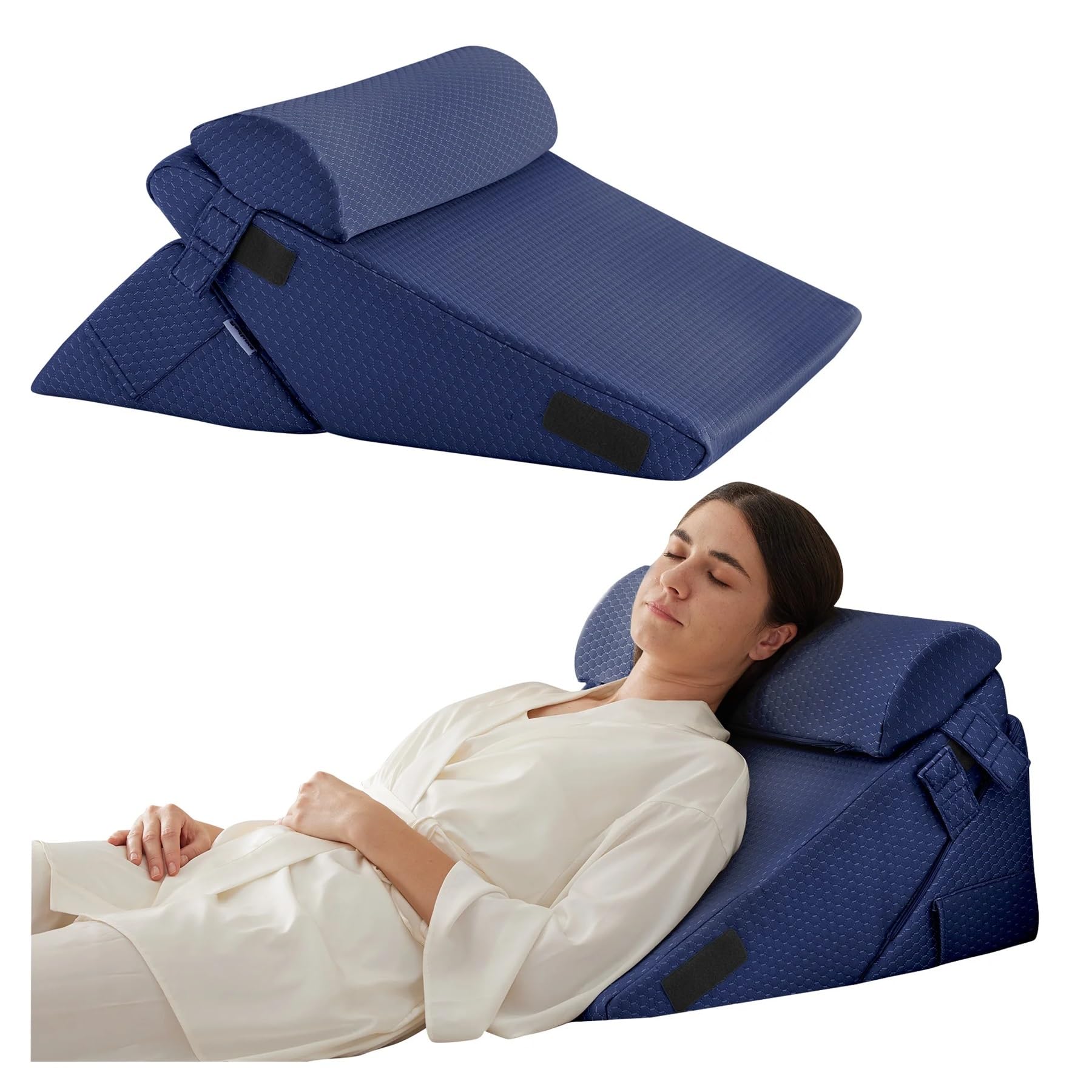 3pcs Bed Wedge Pillow Set Foam Wedge Pillow for Postoperative Back Leg and Knee Support Adjustable 9 12