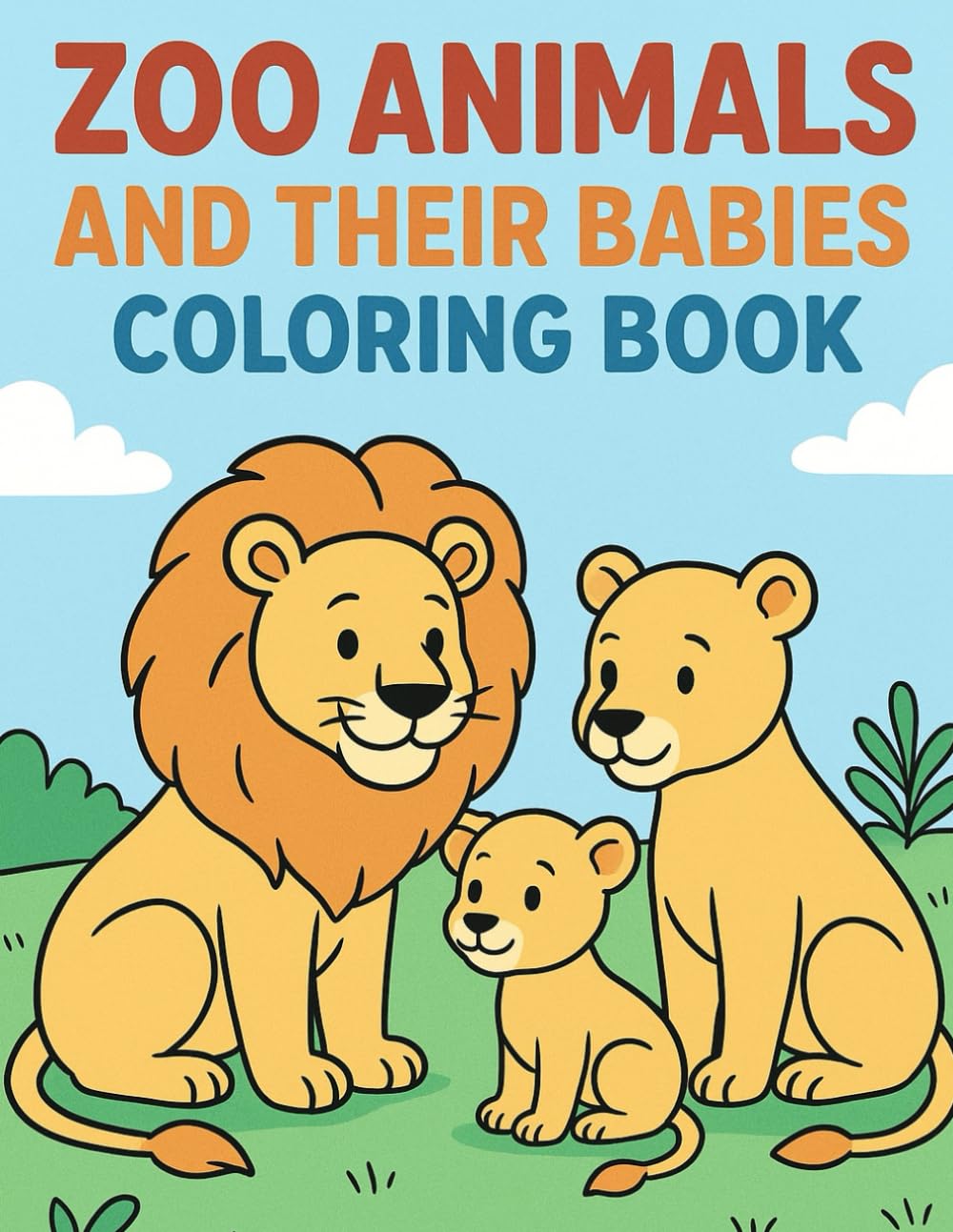 Zoo Animals and Their Babies: Coloring Book
