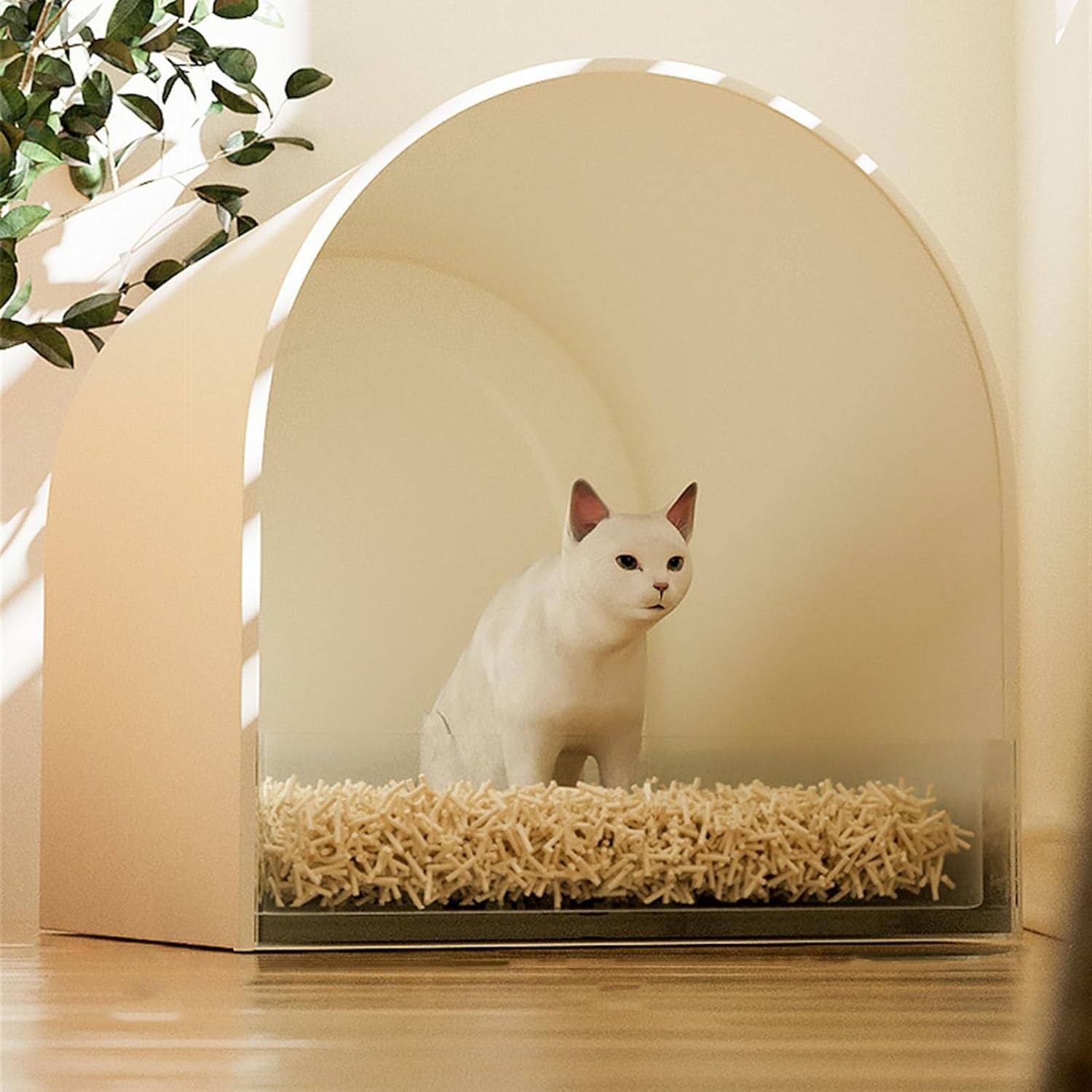 Litterbox Fully Enclosed Cat Litter Box with Scoop, Hooded Cat Litter House with Drawer Type Tray, Portable Pet Toilet with Large Space Cat Litter Tray(Orange)