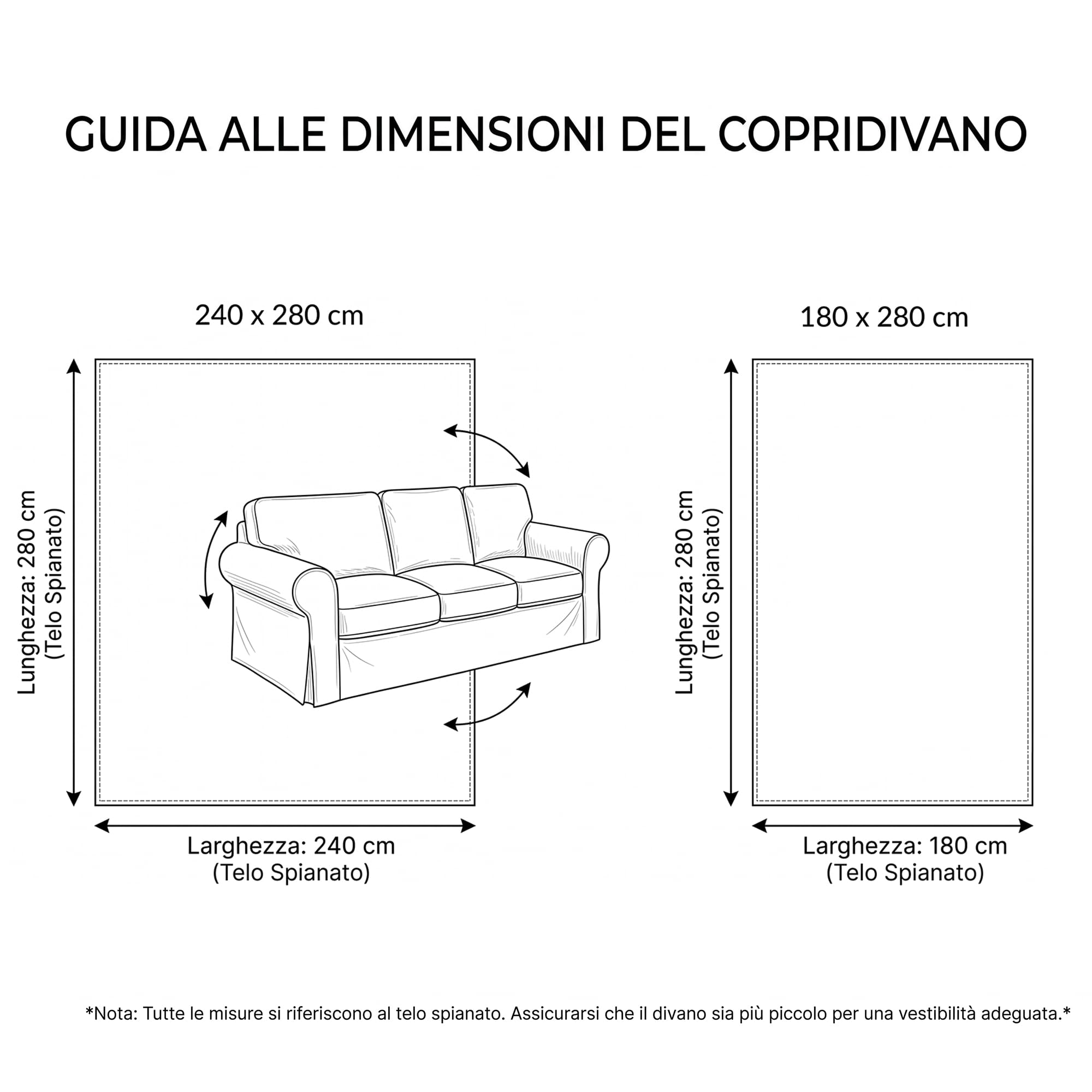 VKZ Copriletto Granfoulard 230×270cm Azzurro, Telo Copritutto Multiuso per Letto e Divano, Telo Arredo Foulard Copridivano