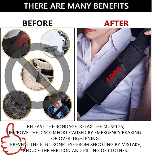 Miniatura 2 de Funda de cinturones de cuero para Corvette C8 2020 2021 2022 2023 Almohadilla de protección de cinturón de hombro para mayor comodidad al conducir