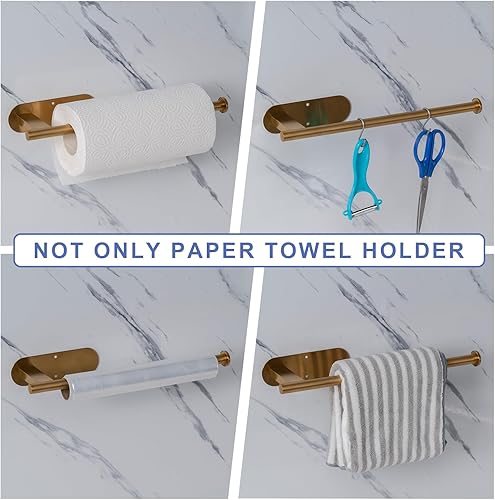 Miniatura 5 de Honmein Soporte para toallas de papel, soporte mejorado para toallas de papel de acero inoxidable SUS304 debajo del gabinete, resistente a las