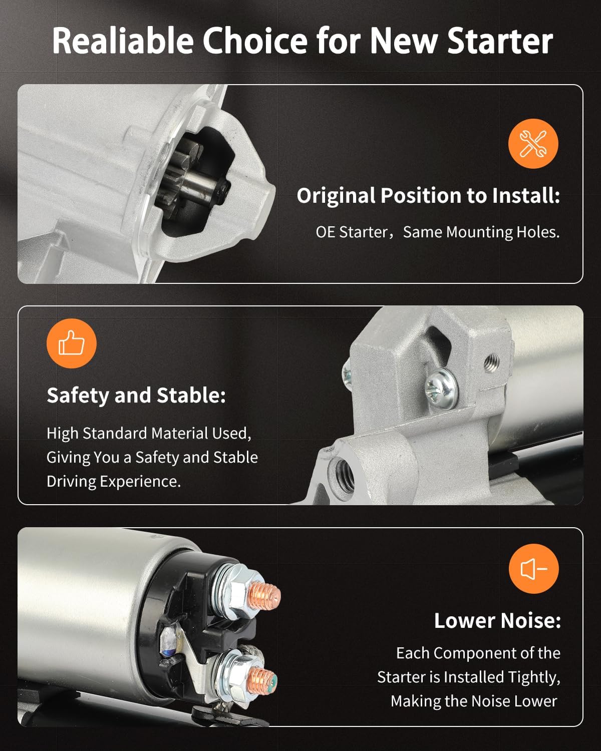 OCPTY Starter Fit for Dodge Nitro 2010-2011 V6 3.7L 226cid, for Jeep Liberty 2010-2012 V6 3.7L 226cid Replace 19133