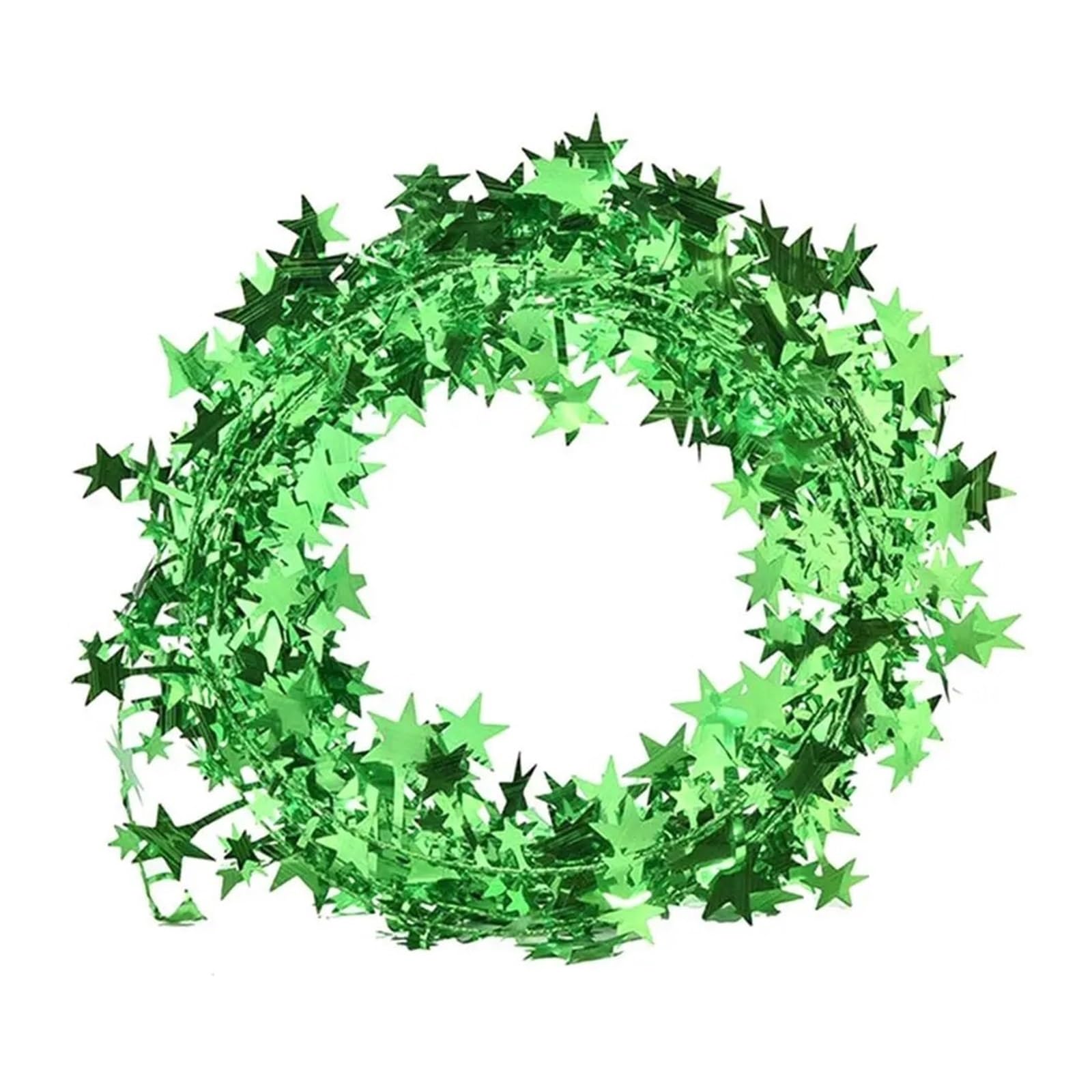 Yeobezn Tinsel Stars Wire Garlands 12PCS New Year Christmas Tree Xmas Star Pine Tinsel Rattan Garland Decoration Hanging Ornaments(Green)