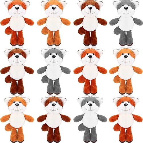 Miniatura 9 de Chalyna Paquete de 12 lindas figuras de animales de peluche de San Valentín de 4 pulgadas, mini adorno de felpa de 4 pulgadas, llavero de peluche,