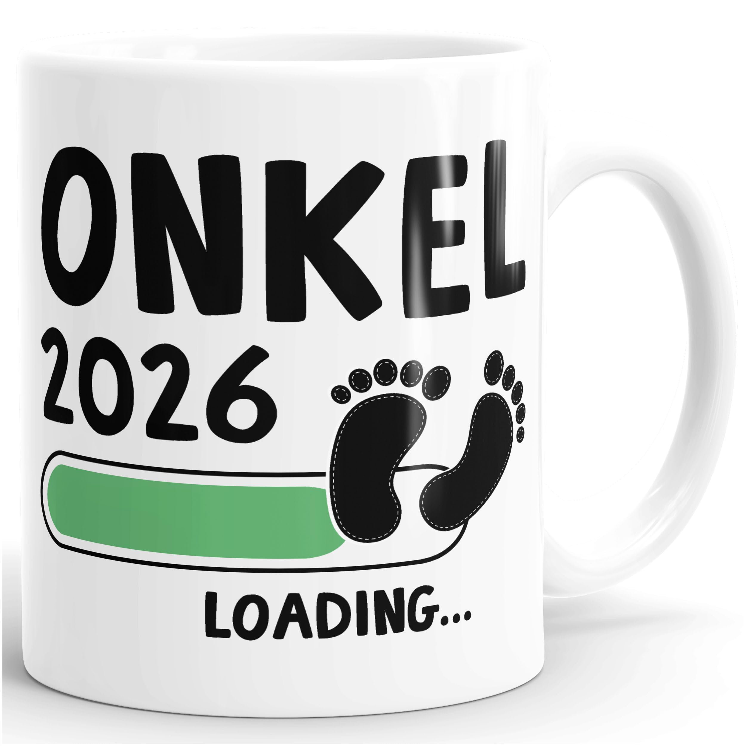 MoonWorks® Tasse Schwangerschaft verkünden - Onkel 2026 Loading - Geschenk für werdenden Onkel - Keramik Weiss unisize