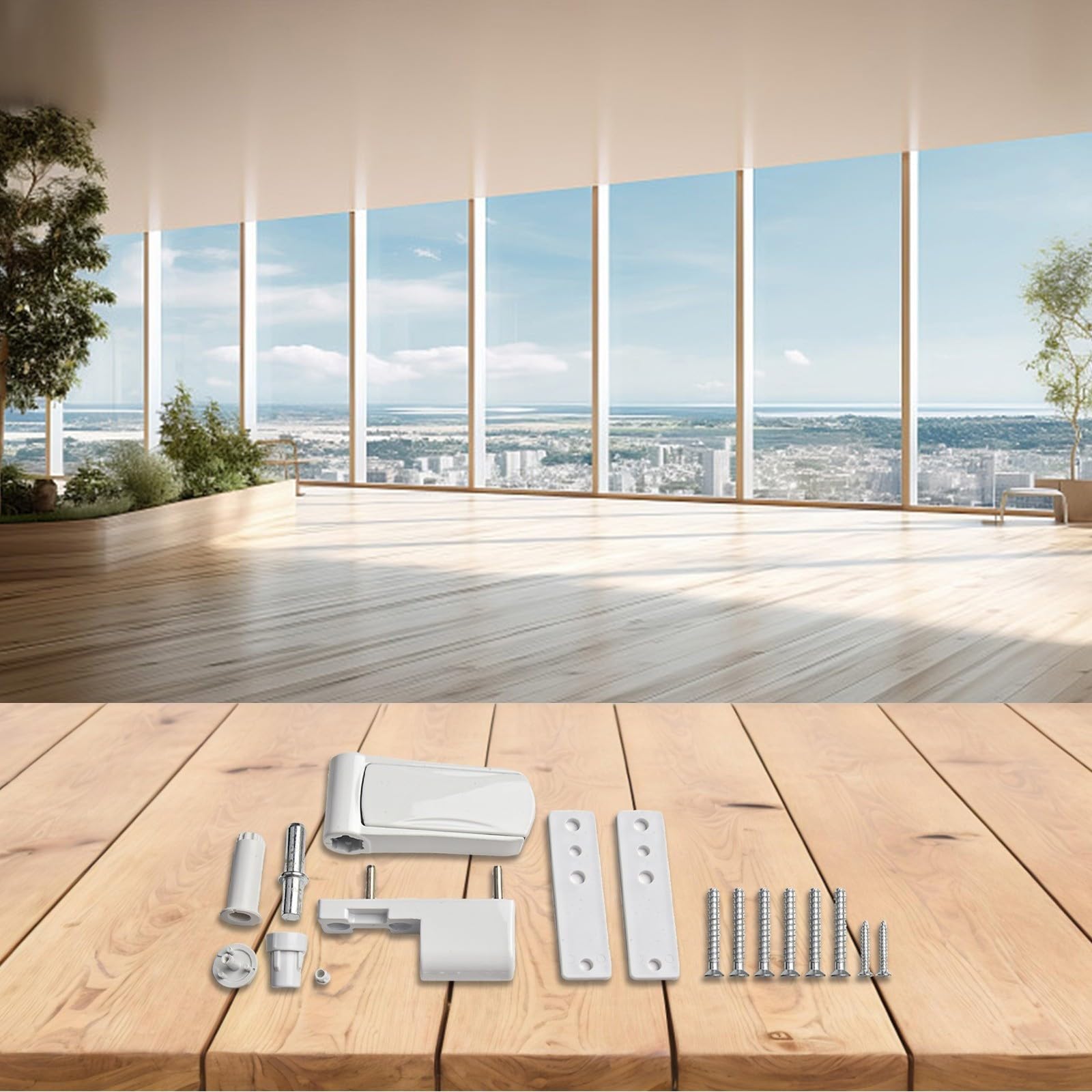 Aluminium Türflügel Scharnier 3D Verstellbar, Leise Dämpfung für Fenster- und Türenmontage, Weiß