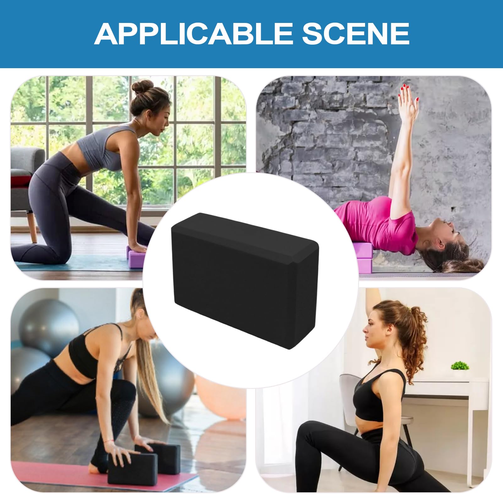 Juego de 2 bloques de yoga de espuma EVA de alta densidad, antideslizantes y ligeros, 3 x 6 x 9 pulgadas, para yoga, pilates, fitness