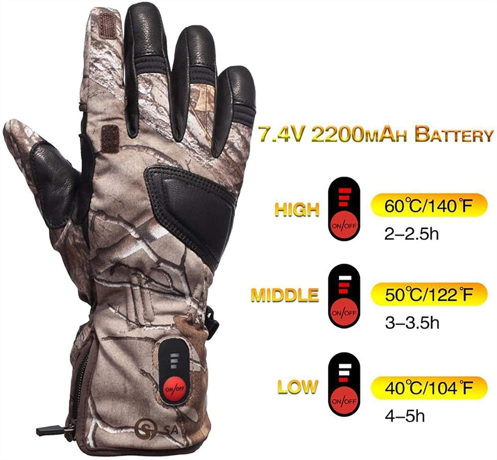 Guantes térmicos Recargables para Mujeres y Hombres, Guantes térmicos Impermeables para Montar en Bicicleta para Esquiar al Aire Libre, Snowboard, Ciclismo