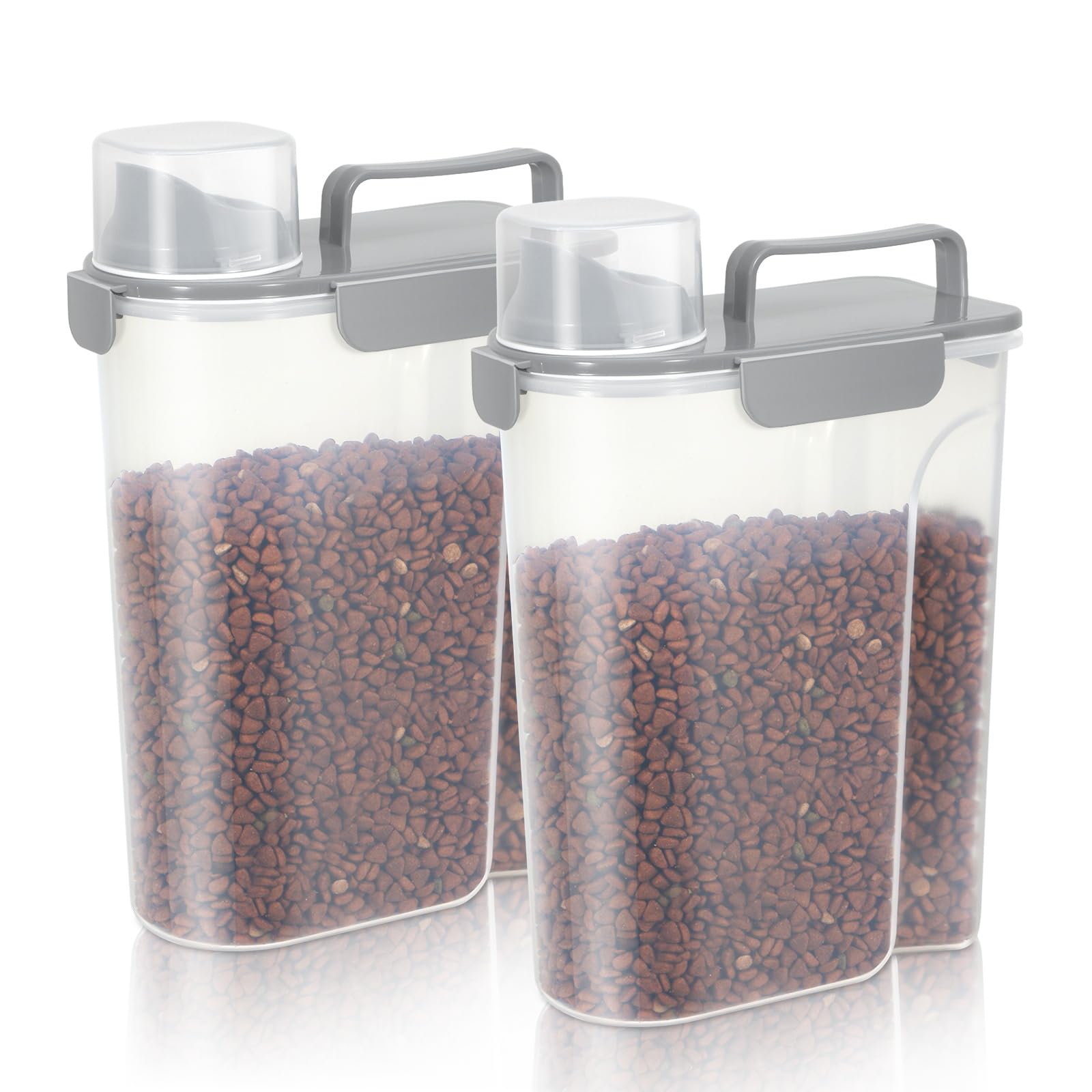 LEAWALK 5Lbs Airtight Cat Dog Food Storage Container With Upgraded Large Nozzle, BPA-Free Pet Food Storage Containers For Rice, Grain, Pet Food, Flour