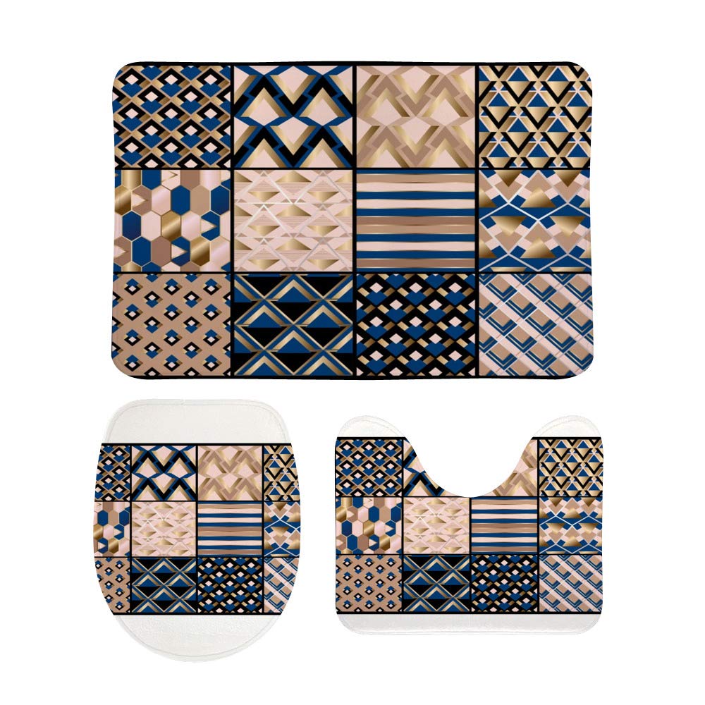 Tapis de bain motif géométrique années 60 pour déco rétro chic