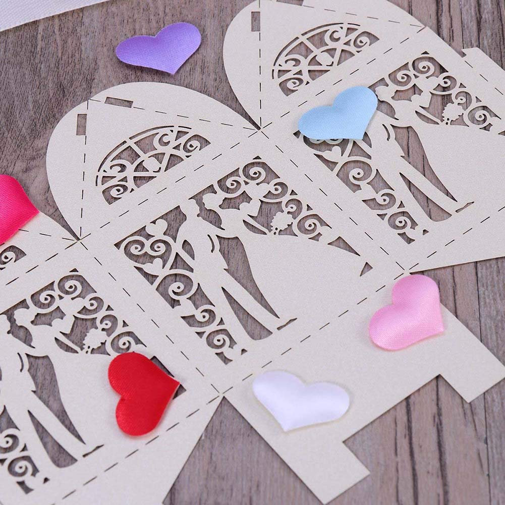 Scatoline Portaconfetti Matrimonio Perlato – 25 Pezzi, Bianco Con Dettagli Oro, Eleganti Bomboniere Per Battesimo E Comunione