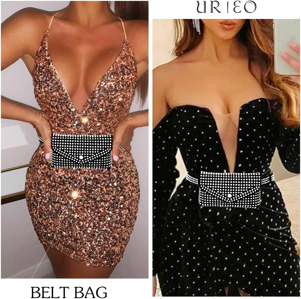 Urieo Studded Belt Bag, Black Leather Waist Bag for Women﻿ - Image 4