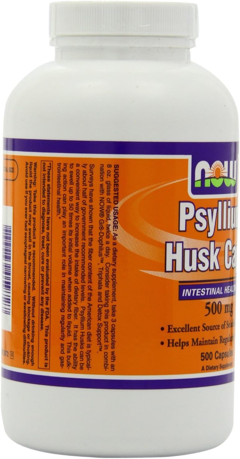 Psyllium Husk 500 mg - 500 Veg Capsules, Pack of 3, Total 1500 Capsules