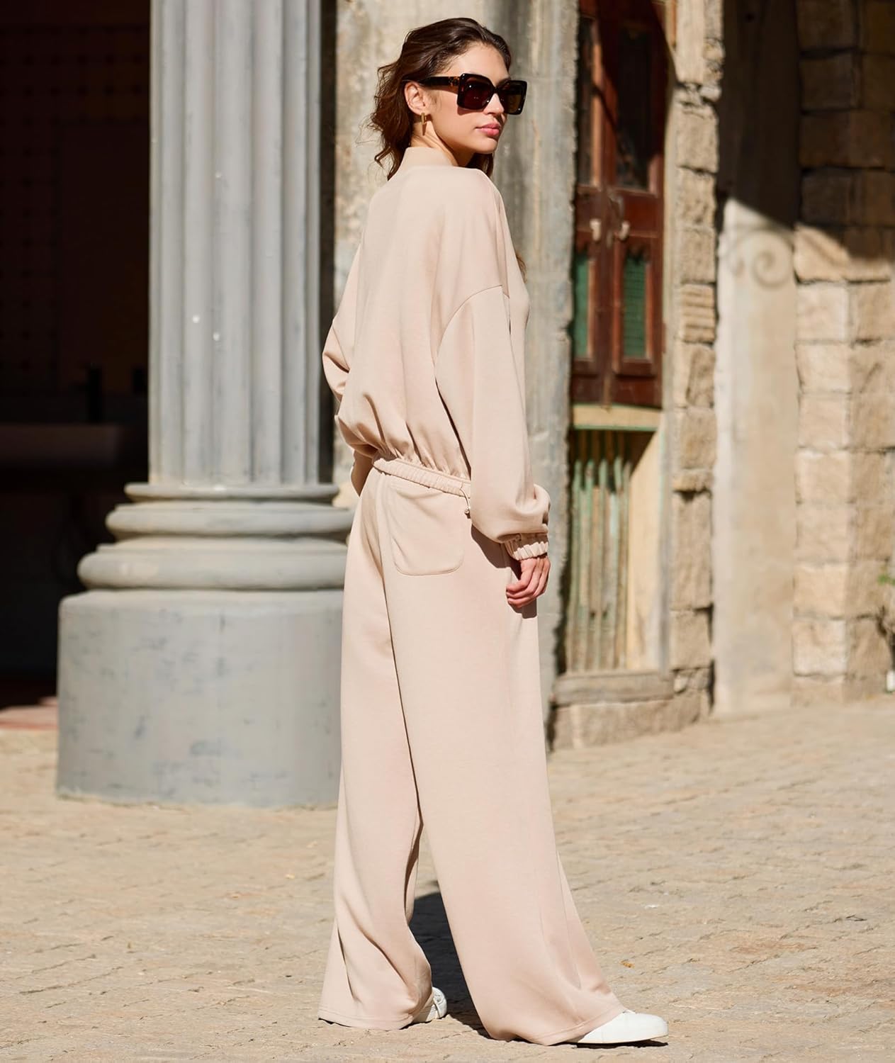 KFUBUO Women 2 Piece Outfits Fall Tracksuit Long Sleeve Zip Up Sweatshirt Jogger Pants Lounge Set for Leisure - Image 4