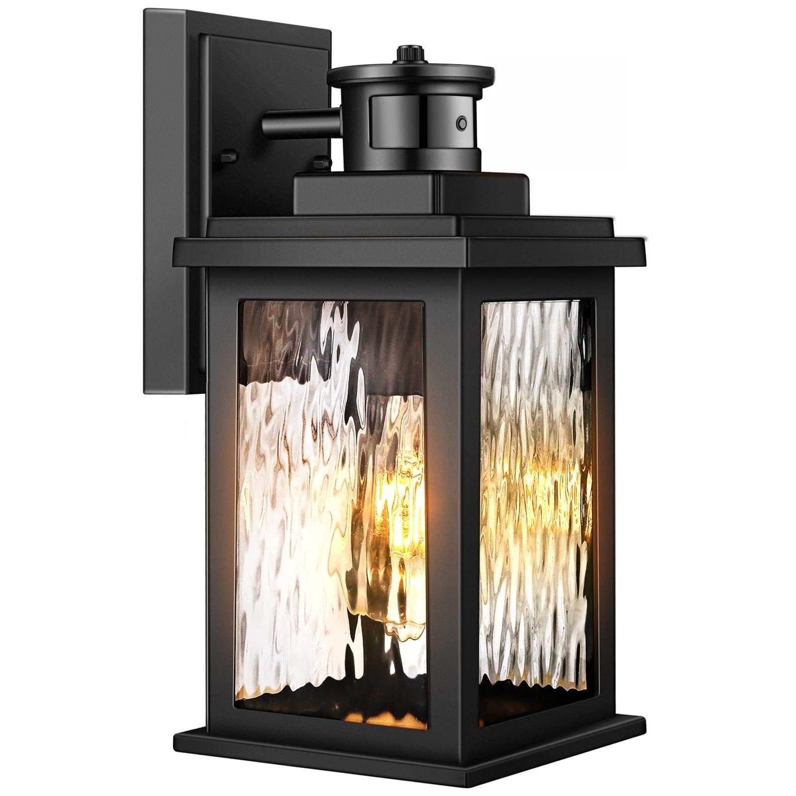 VIANIS Outdoor Wall Lights with Motion Sensor, Dusk to Dawn Porch Lights Outdoor Wall Lantern, Matte Black Outside Light Fixture Sconce, Anti-Rust Exterior Light Fixtures for House, Patio, Garage