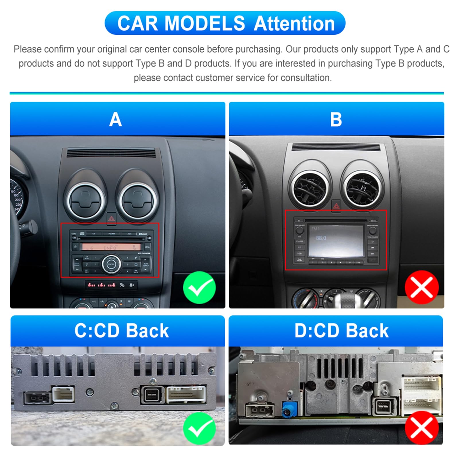 SIXWIN 4+64G Android 15 Radio Coche para Nissan Qashqai J10 2006-2016 con CarPlay&Android Auto,9 Pulgadas Pantalla Táctil con Bluetooth/WiFi/GPS/FM/RDS/USB+AHD Cámara