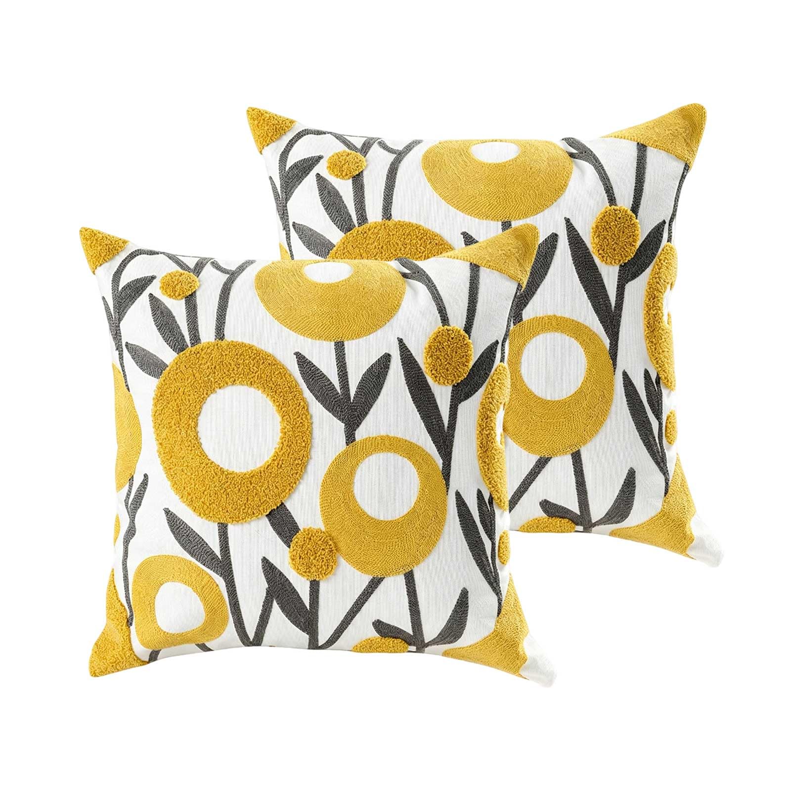 AXCTYSFP Embroidered Floral Decorative Throw Pillow Covers