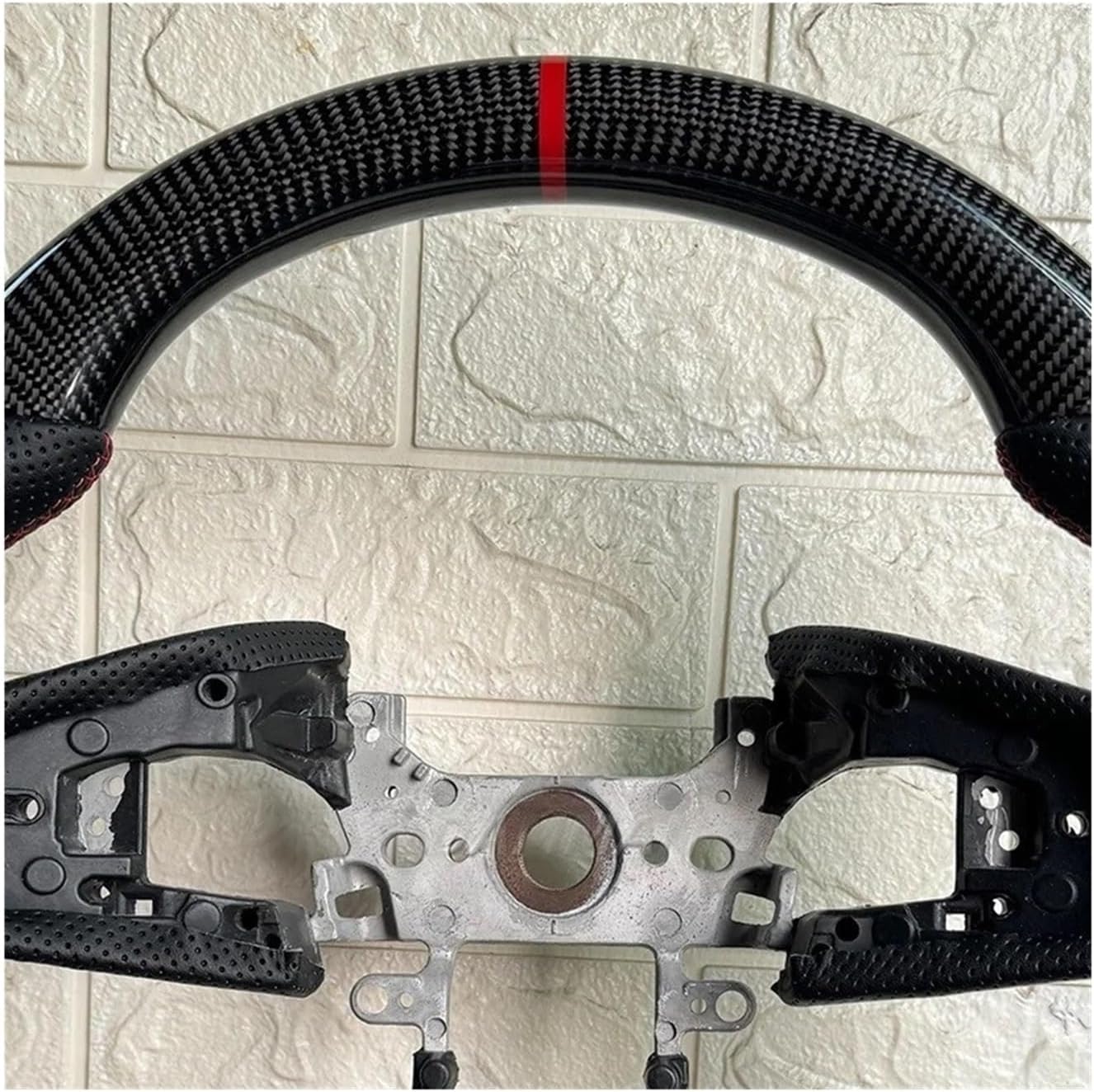 Real Carbon Fiber Steering Wheel Compatible For Honda Civic 10th FK FC 2016 2017 2018 2019 2020 2021 Perforated Leather Car Accessories