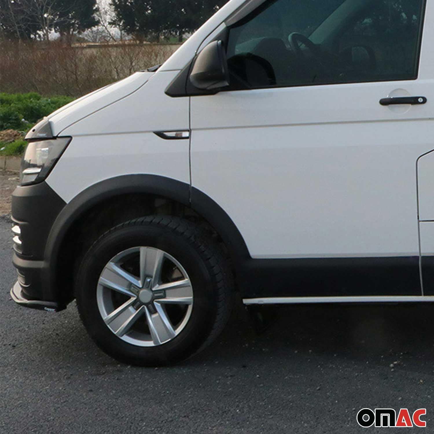 OMAC Radlaufschutz Kotflügel compatibile con VW T6 2015-2019 L1 Kurzer LHD ABS Nero 11tlg