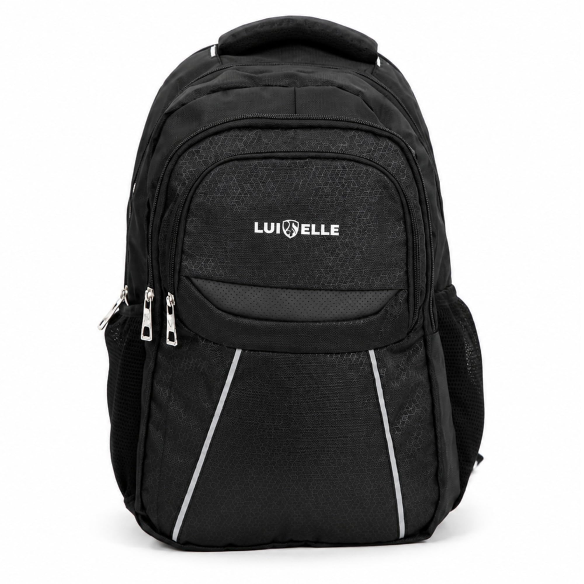 lui elle Backpack for Men, Women & Students | 12x18x6 Inch Polyester Laptop & Travel Backpack | Lightweight Durable Casual Daypack | Black-picture-36