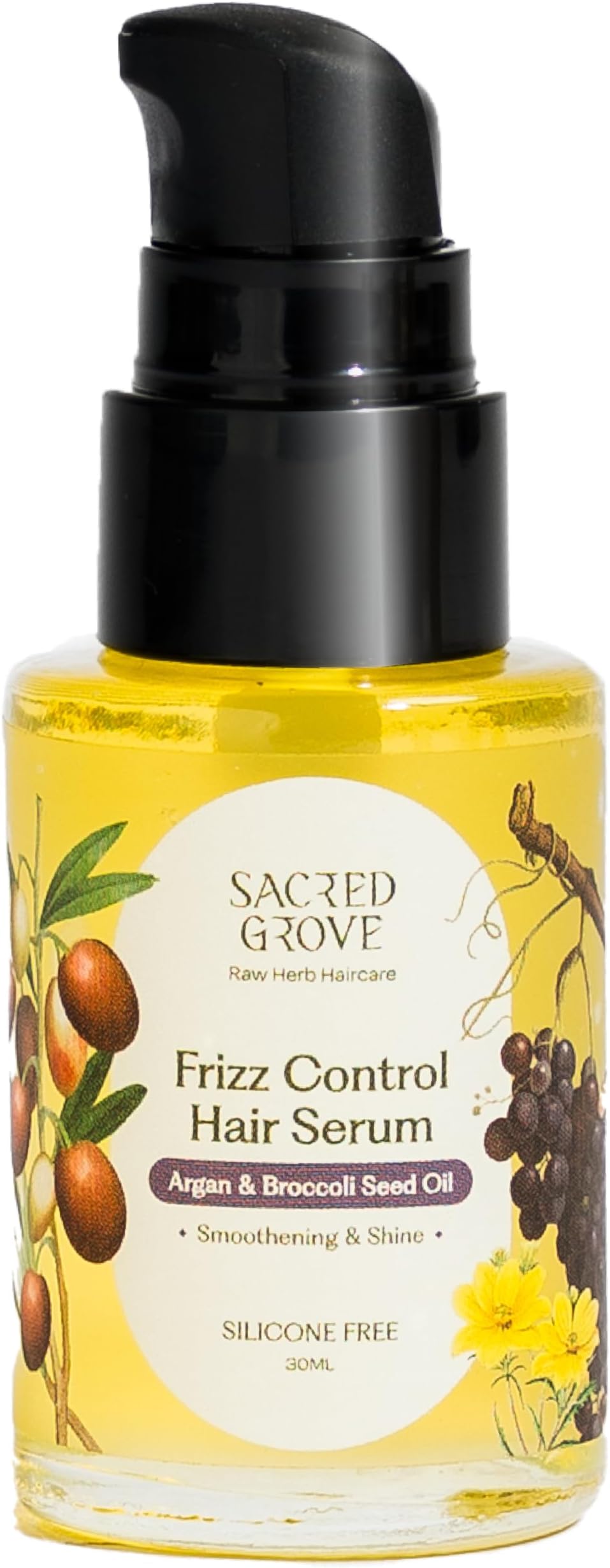 Frizz Control Hair Serum with Broccoli Seed Oil | Best Natural Hair Serum for Dry & Frizzy Hair | For Men, Women & Children | 30 ML