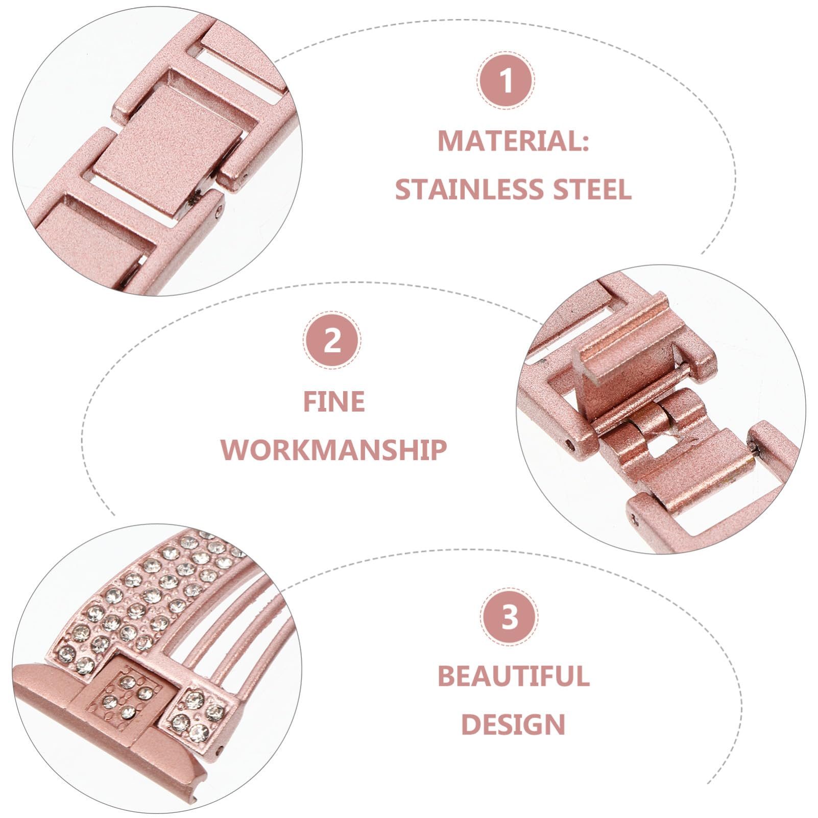 Diamante- Correa Festoneada Diamantes De Imitación Correa De Reloj Pulsera Ajustable Reloj Pulseras a es De Imitación a De as De Acero Inoxidable
