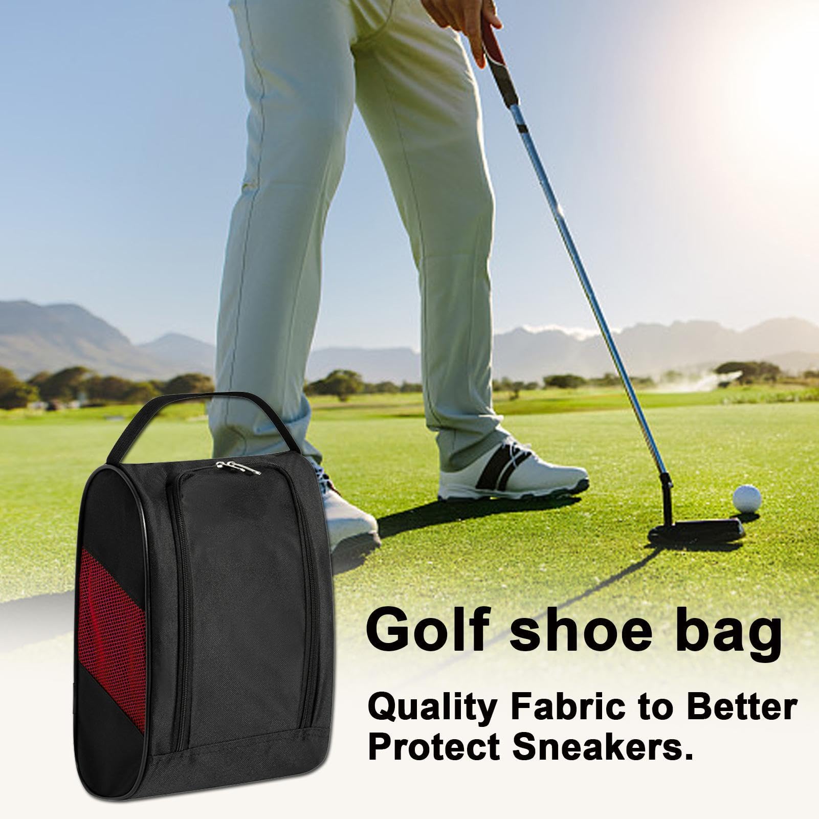 Borsa portascarpe, portascarpe da Golf - Borse portascarpe con Cerniera e Ventilazione | Borse da Trasporto per Scarpe da Golf Traspiranti per Calzini, Magliette, Guanti, spazzole e Altri