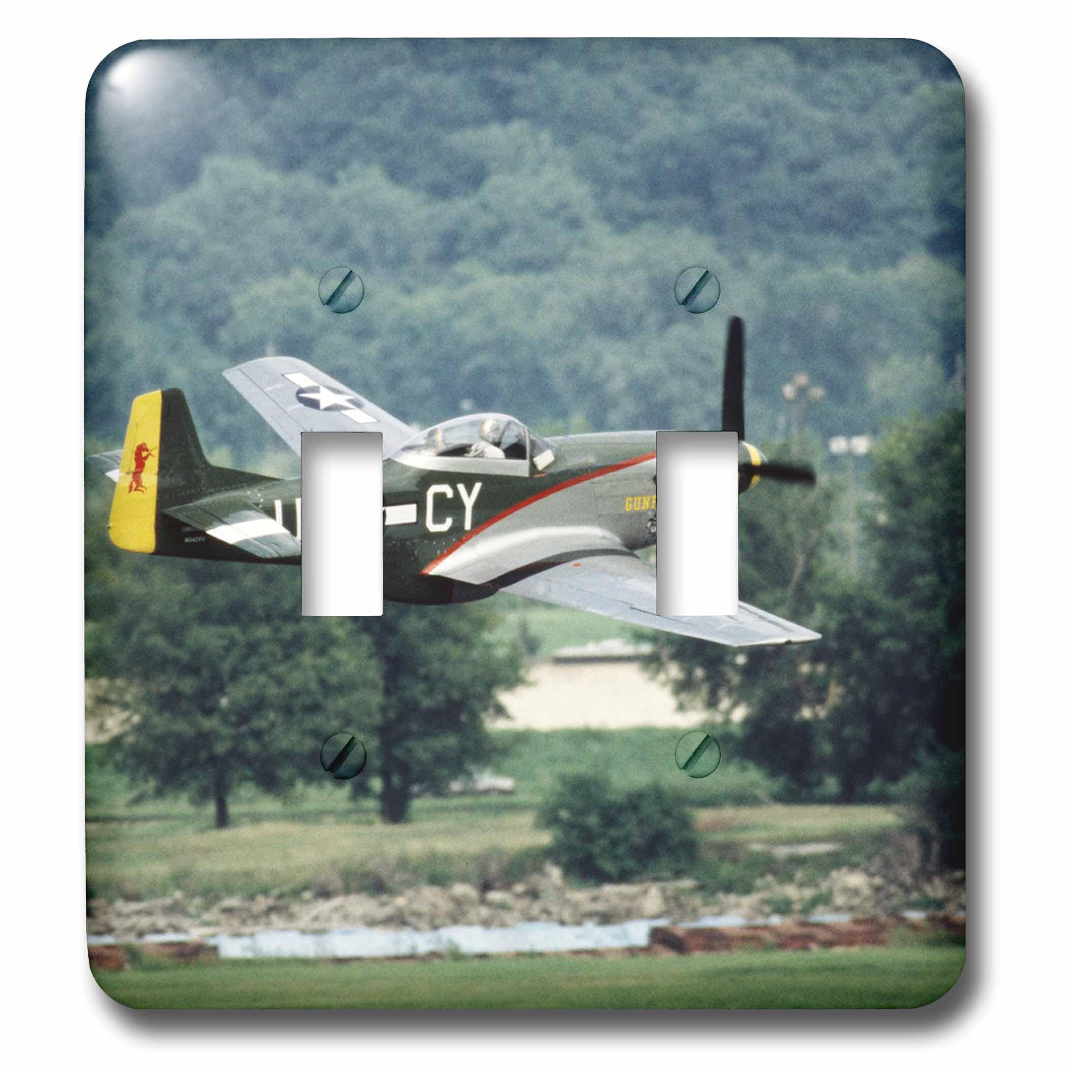 Avion de guerre US24 P51 Mustang interrupteur double déco salon