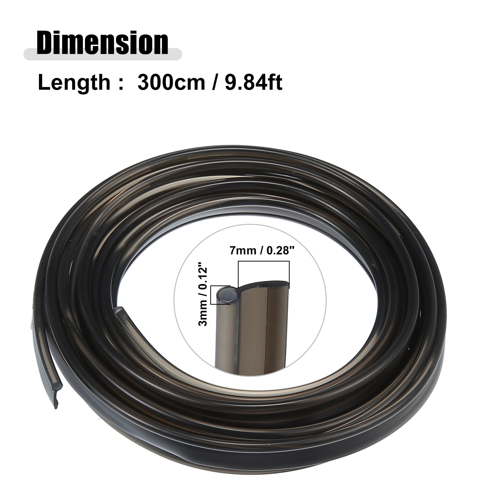 A ABSOPRO Cavo A Fibra Ottica Flessibile 3mm Per Auto Nero 1 Pezzo | Materiale: MMA. Lunghezza: 300 Cm. Impermeabile. Senza Calore. Senza Elettricità. Adatto Per Illuminazione Interna.