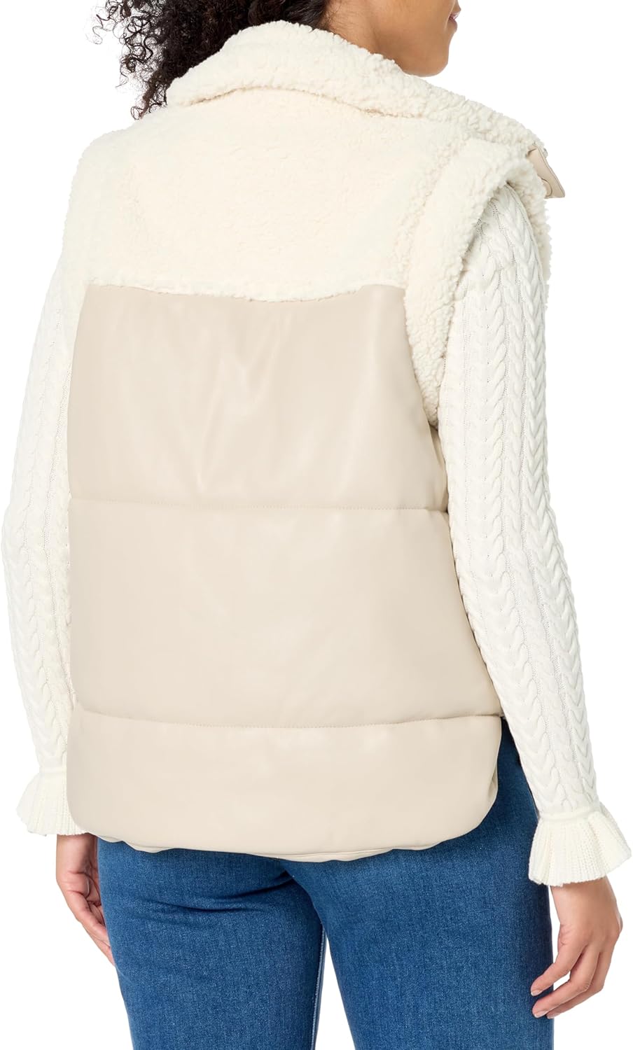 [BLANKNYC] womens Vegan Leather Quilted Sherpa Vest - Image 2