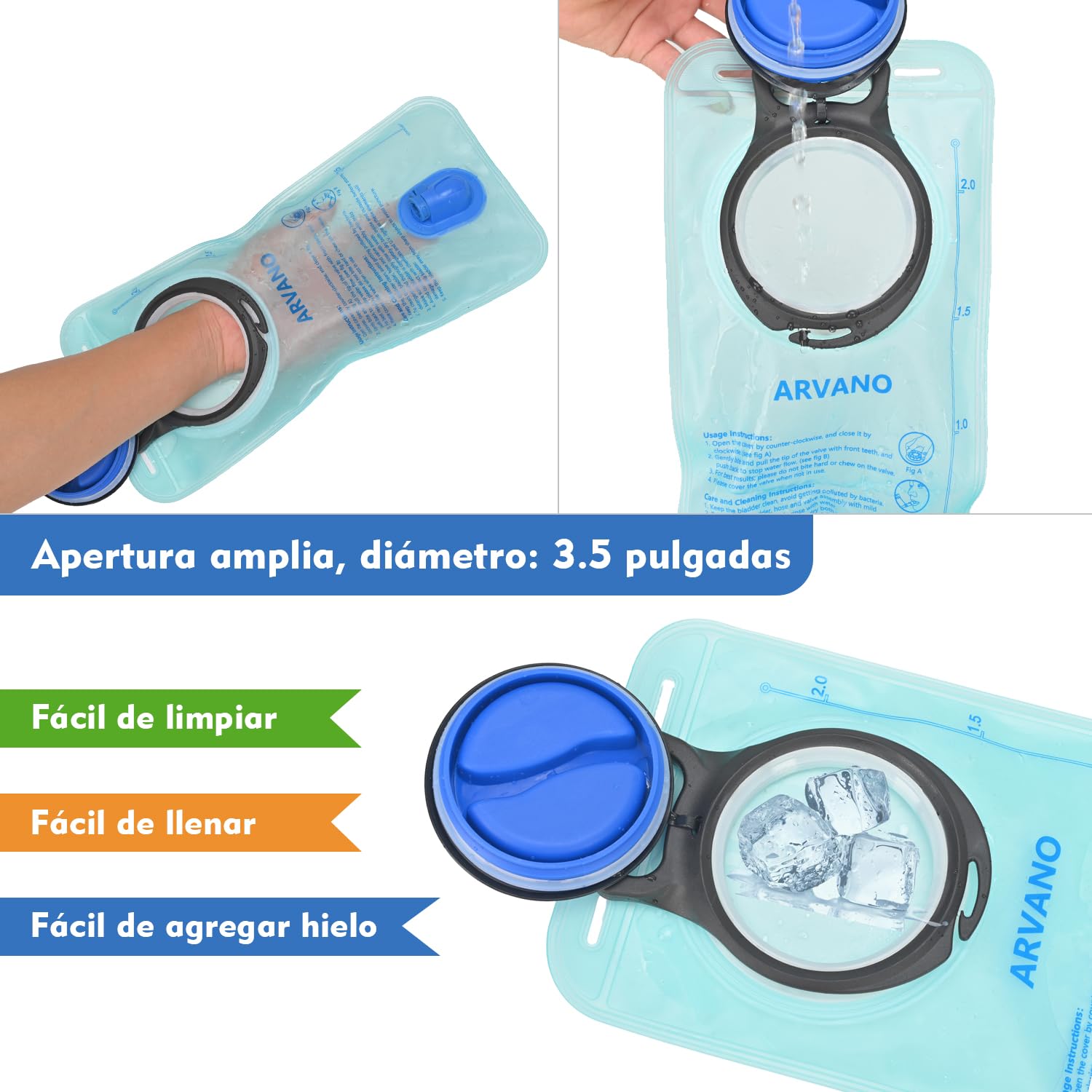 Bolsa de Hidratación, Bolsa de Agua 2L sin BPA para Mochila Vejiga de Hidratación para Correr Ciclismo Esquí Senderismo