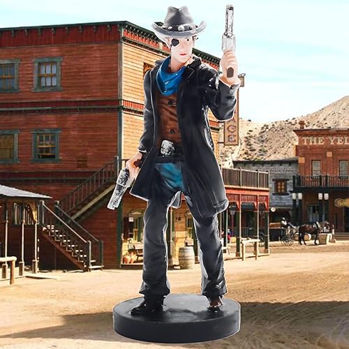Miniatura 5 de Rileryan Figura de vaquero de 4.5 pulgadas, estatua coleccionable con tema de Old West Town