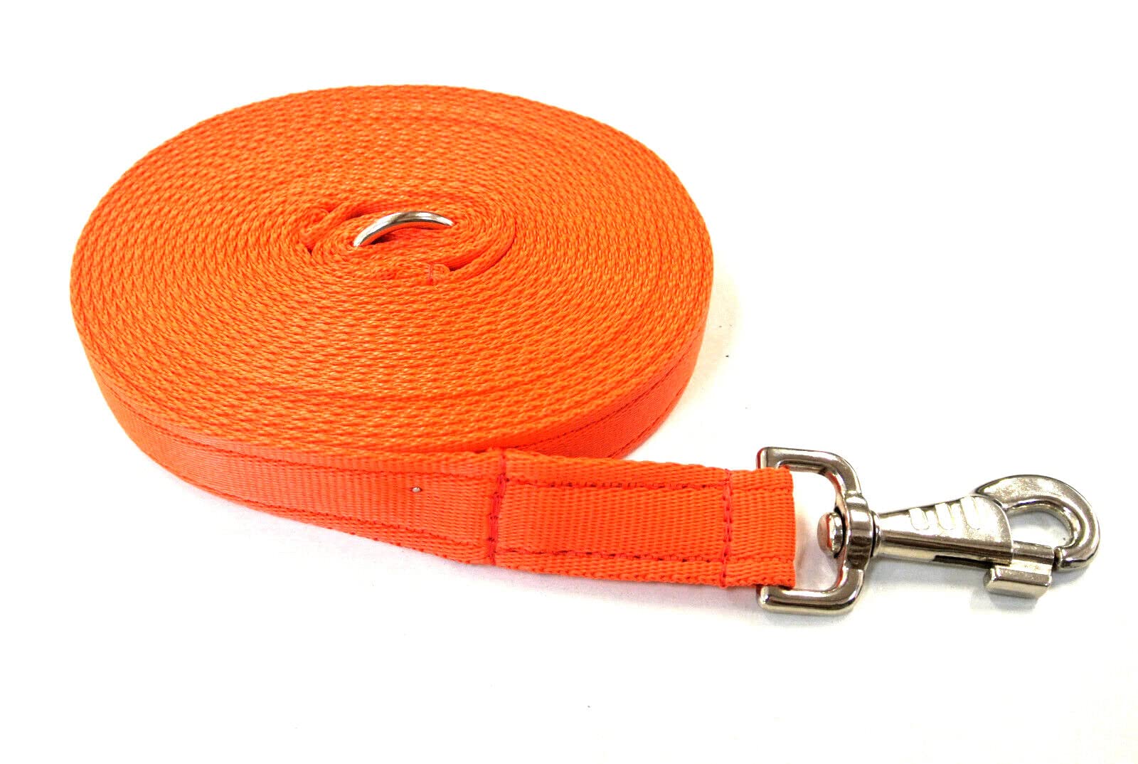 30ft 9m Horse Lunge Line Large Dog Training Lead Large 25mm Cushioned Webbing And Heavy Duty Fluted Trigger Clip In (Orange) — image 1